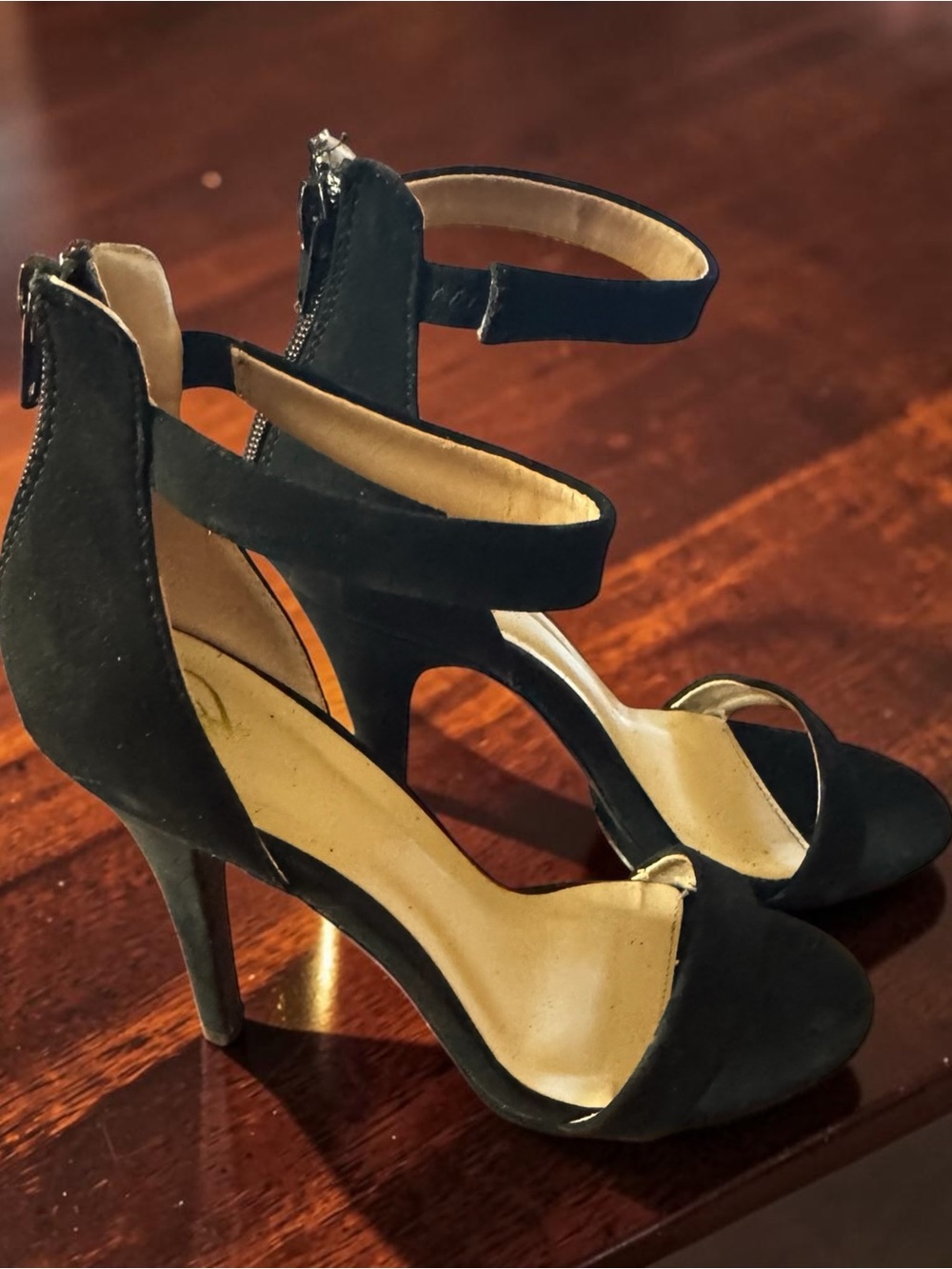 Black Ankle Strap Stiletto Heels